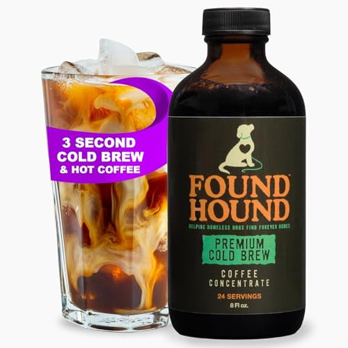 iHeartDogs Found Hound Coffee Concentrate - Cold Brew Coffee, Perfect for Instant Iced Coffee, Cold Brewed Coffee and Hot Coffee