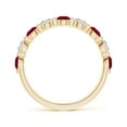 thumbnail image 2 of ANGARA Natural Floating Ruby and Diamond Semi Eternity Wedding Ring in 14K Yellow Gold for Women (Size-3mm) | July Birthstone Jewelry for Her | Natural Ruby Rings, 2 of 9