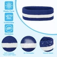 thumbnail image 3 of Uxcell Sweatband Headbands, Terry Cloth Sweat Band for Women Men Sports Basketball Tennis, Navy Blue White 4 Pcs, 3 of 6