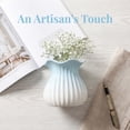 thumbnail image 4 of Unique Bargains Ceramic Cube Ribbed Textured Flower Vase Blue 4.7" x 4.7" x 4.7", 4 of 6