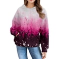 thumbnail image 3 of Mercatoo 𝗛oodie Girls Oversized Crewneck Sweatshirts Casual Hooded Flower Gradient 𝗛oodie Clothes Fall Fashion Outfits, 3 of 7