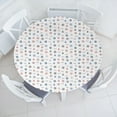 thumbnail image 3 of Ambesonne Anchor Fitted Round Tablecloth, Marine Nautical Wheel, 45"- 56" Diameter, Blue and Red, 3 of 5