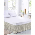 thumbnail image 2 of Farmhouse Sage Green Bed Skirt Queen Size, Vintage Flower Leaf Botanical Wrap Around Bed Skirting with Adjustable Elastic Strap, Dust Ruffle Pleated Bedskirts 16 Inch Drop for Bedroom Queen Beds, 2 of 9