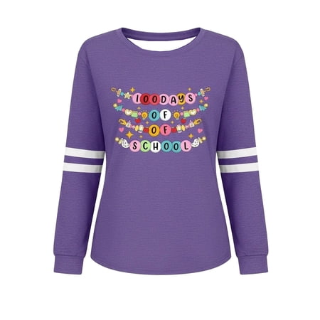 XIYON Girls T Shirts Girl Long Sleeve Casual Top Comfortable Crew Neck Tee With Cute Print Design For Everyday Play And School Cute Going Out Tops 6-7 Years