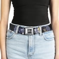 thumbnail image 5 of Crunchyroll Belt, Seatbelt Buckle Belt, Cowboy Bebop Spike Vicious and Faye Pose and Logo Blue Yellow, 30 to 44 Inches, 5 of 9
