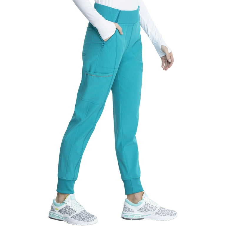 Cherokee Infinity Scrubs Pant For Women Mid Rise Jogger CK110AP, XL Petite,  Galaxy Blue 