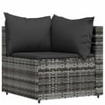 thumbnail image 2 of vidaXL 4 Piece Garden Lounge Set with Cushions Grey Poly Rattan, 2 of 5