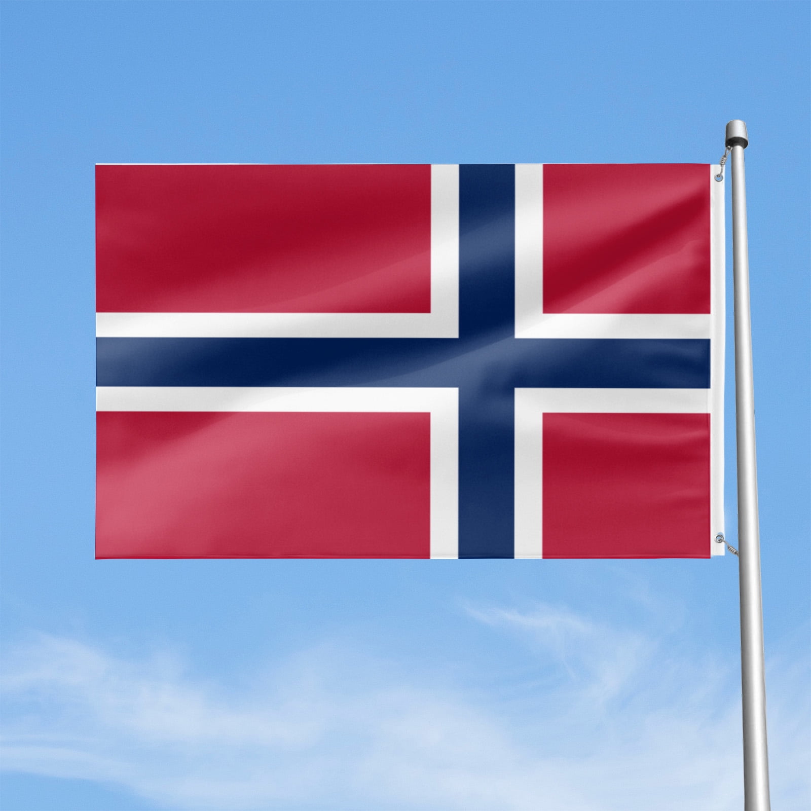 Livetty Double Sided 3 layers Flags 4x6 Ft Norway Flags Banner for Yard Decoration Garden Display For World Soccer Play