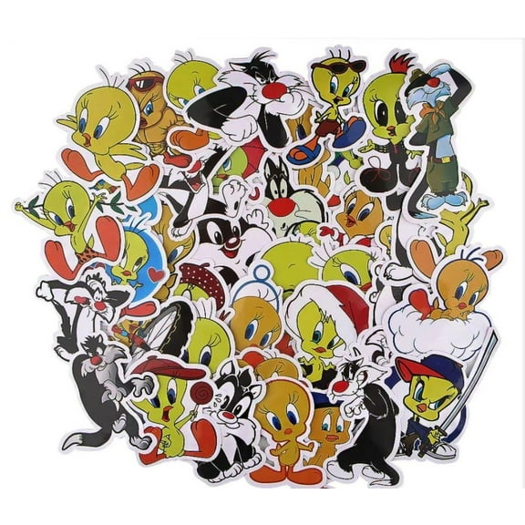 Tweety Bird And Sylvester Themed Set of 39 Assorted Stickers Decal Set