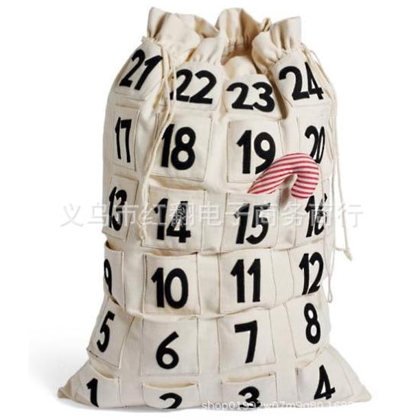 Calendario De Cuenta Regresiva De Adviento De Navidad, Bolsa De Regalo De 24 Rejillas, Bolsa De Regalo De Dulces De Navidad Para El Hogar, Árbol De Navidad, Decoración Colgante De Pared Vogacara HA038260-00