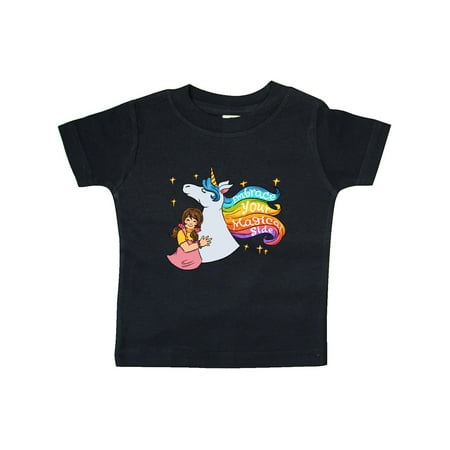 

Inktastic Embrace Your Magical Side Girl Hugging A Unicorn Gift Baby Boy or Baby Girl T-Shirt