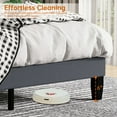 thumbnail image 4 of Pingliang Home King Size Bed Frame with Adjustable Upholstered Headboard&Wood Slats Support,Gray, 4 of 9