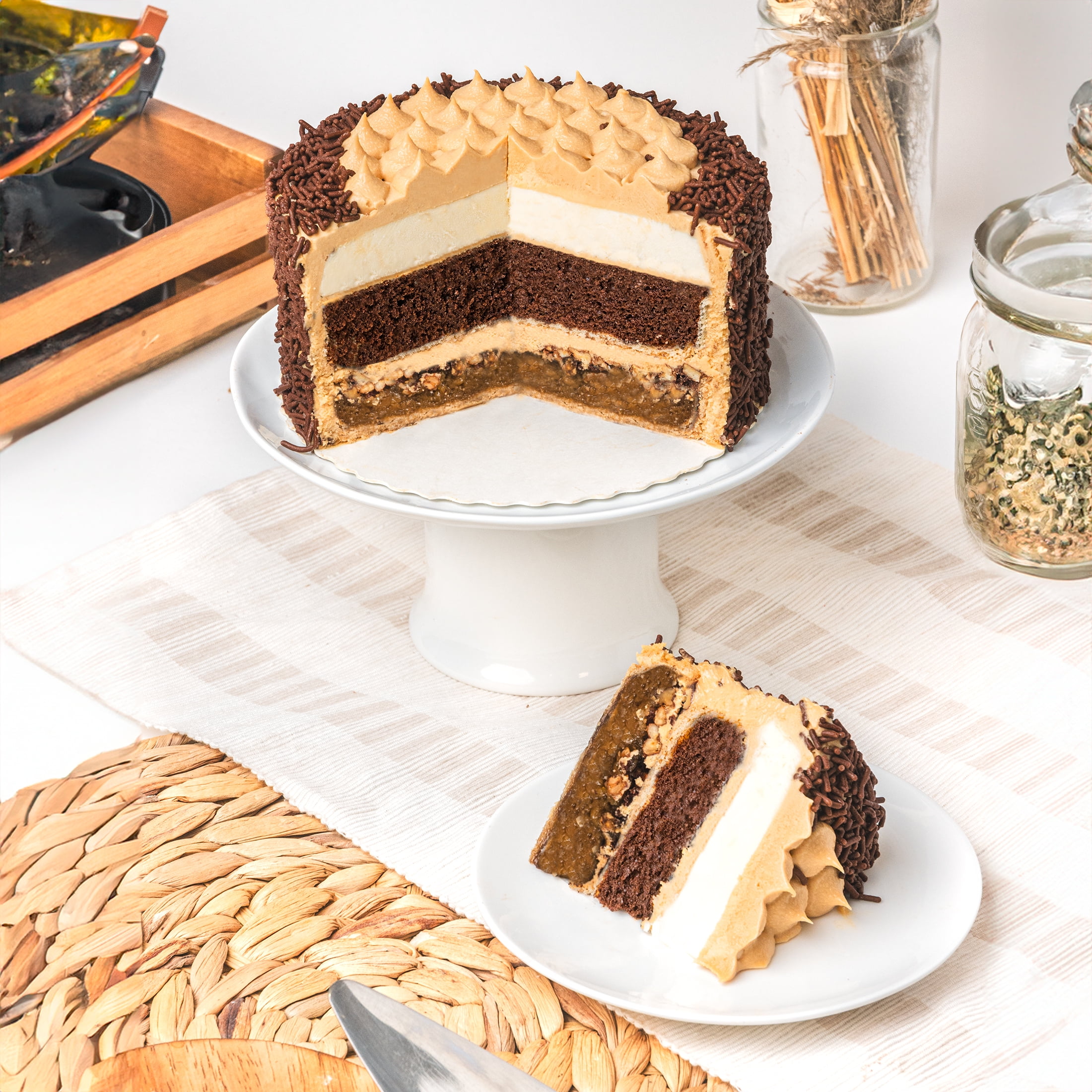 Carlo's Bakery Buddy's Choc Cake 6" Salted Caramel Buttercream Icing, Box, Regular, 3lb 6oz, 1 Count