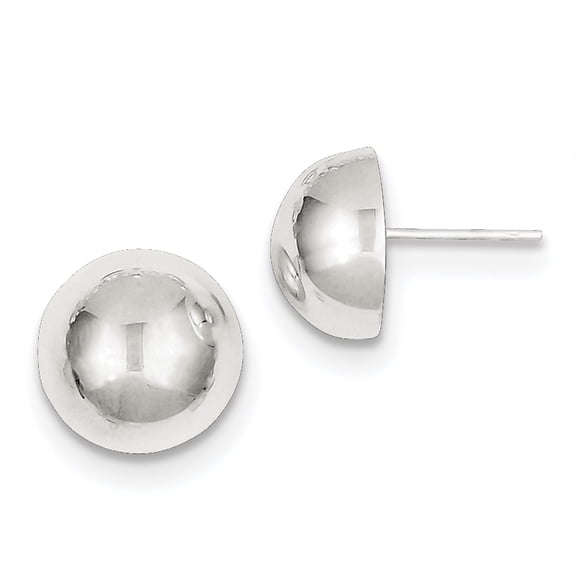 Primal Silver Sterling Silver 12mm Half Ball Earrings