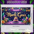 thumbnail image 2 of Colorful Triangle Flags Mardi Gras Banner Gold Mardi Gras Masks Backdrop Purple Cake Design Tropical Feathers Carnival Display for Mardi Gras Party Birthday Celebration Indoor Decoration, 2 of 9