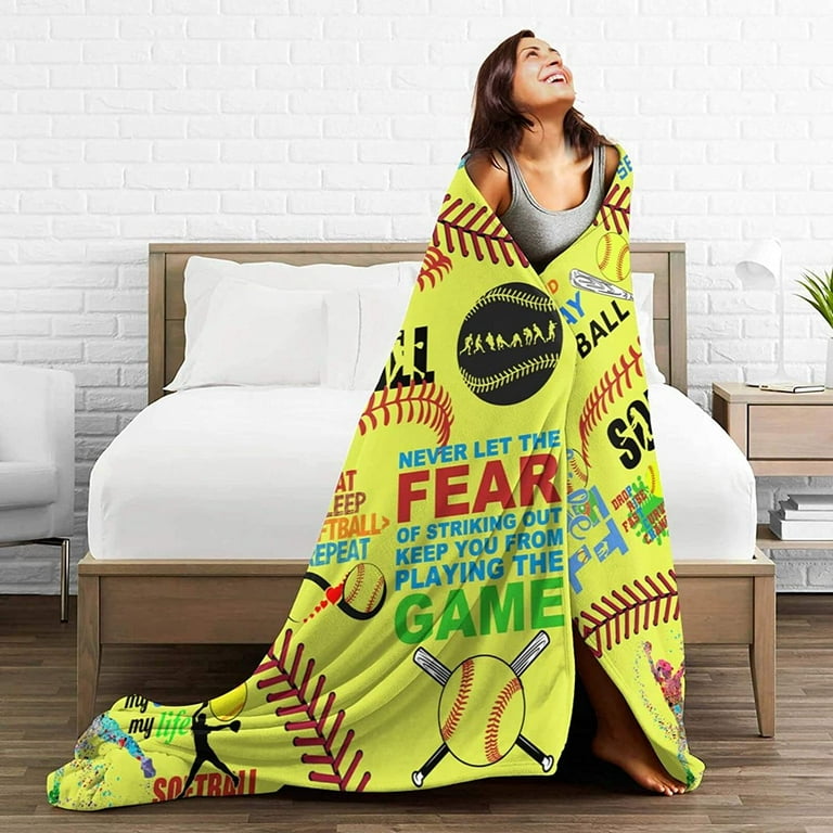 Softball fleece blanket sale