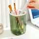 thumbnail image 1 of Mini bote de basura transparente para escritorio | Pequeño cubo de basura de plástico con anilla de presión | Papelera portátil para oficina | Transparente, naranja, gris y verde | Recipiente, 1 of 6