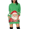 thumbnail image 2 of WILLBEST Sudadera Deportiva Para Mujer, Vestido de Navidad, Vestido de Noche Para Mujer, Sudadera Navideña de Moda Con Capucha y Bolsillo Tipo Bolso, Sudadera Estampada Con Capucha, Falda de Moda, 2 of 4