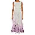 thumbnail image 3 of SMihono Robe Maxi Bohème d'Été pour Femmes Grande Taille Mode d'Été pour Femmes Imprimée à Col en V Sans Manches à Enfiler avec Poches Robe de Plage Évasée Robe Soleil, 3 of 5