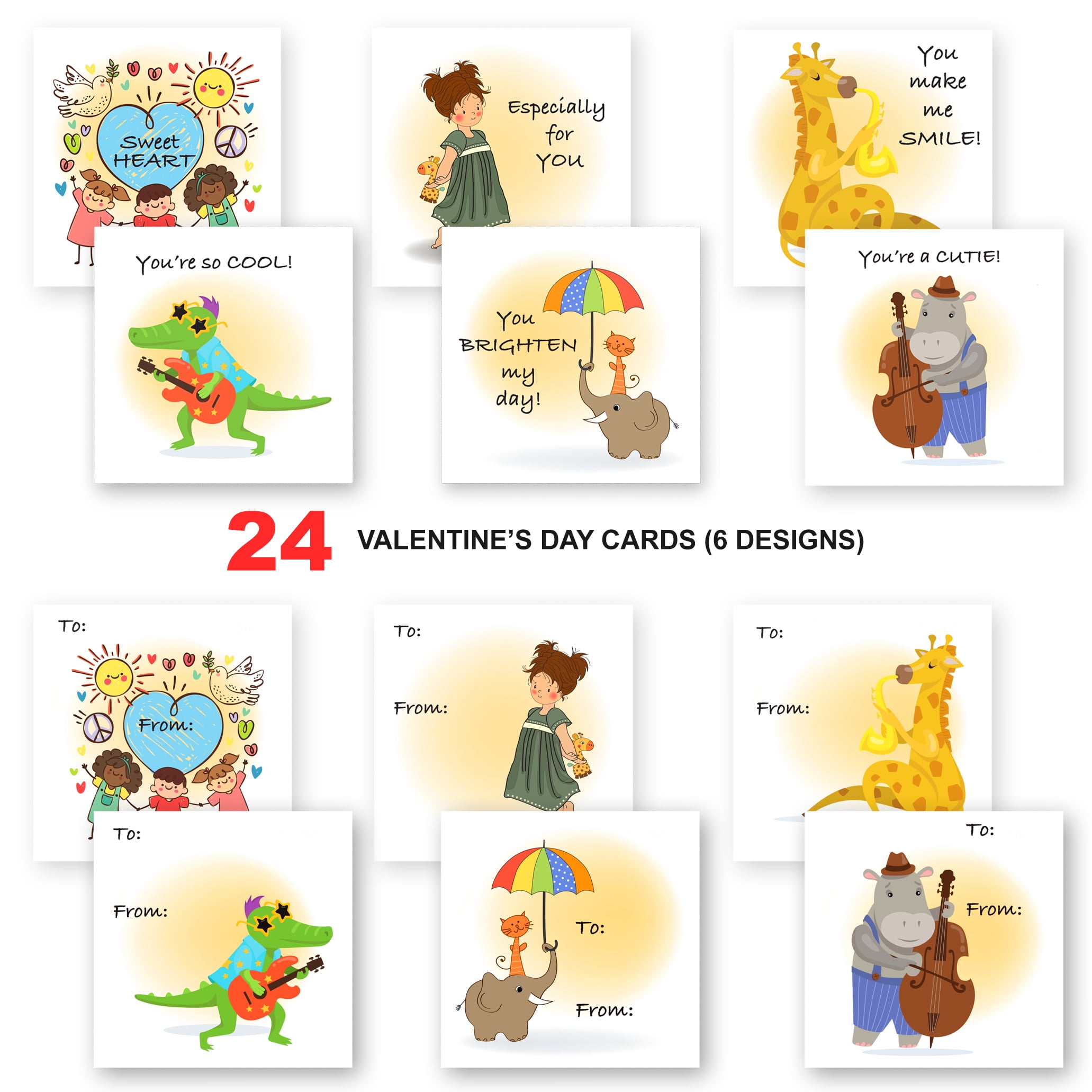 UAUOCU Valentines Day Gifts for Kids Classroom, 28 Valentine Cards Bulk for  School Class Prizes Party Favors Boys Girls Exchange Gift, Goodie Fillers
