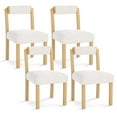 thumbnail image 1 of Costway Wooden Dining Chair Set of 4 Faux Sherpa Upholstered Kitchen Dining Room Chairs, 1 of 8
