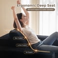 thumbnail image 2 of BYBYME Chaise Lounge Chair,No Assembly Cloud Plush Corduroy Upholstered Sofa Bed,Boneless Chaise with 3 Pillows,Cozy Sleeper Couch for Living Roomwith Ottoman,Black, 2 of 9