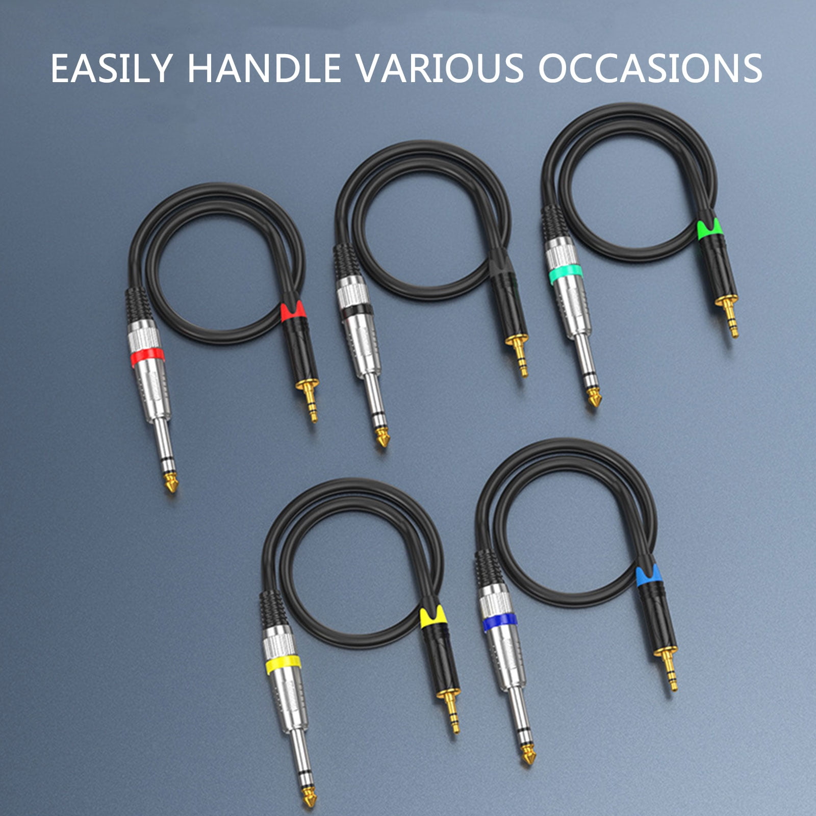 Professional 3.5mm to 6.35mm(6.5) Stereo Cable 1/8 to 1/4 Cord for Mixing Consoles Amplifiers Guitars