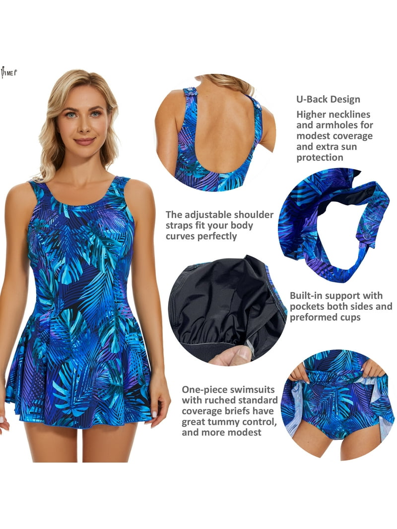 BIMEI Traje De Baño De Mastectomía Con Bolsillos Y Tirantes