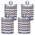 thumbnail image 2 of Purple and White Zigzag Cotton Swabs Cans Translucent Plastic Canisters Dustproof Lid for Bathroom Storage, 2 of 7