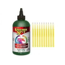 Unicorn SPiT Gel Stain & Glaze in One - 20 Complete Original & Sparkle Paint Collection with 10 TreBBies Fine Detail Sticks (8oz, Dragon's Belly)