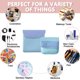 thumbnail image 4 of 2 bolsas de maquillaje portátiles para mujeres, minibolsas de almacenamiento para viajes, para cosméticos, auriculares, azul, 4 of 6