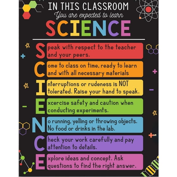 Metal Aluminium Sign Science Classroom Rules Poster, Science Classroom Decoration, Science Lab Art, Classroom Logo, Science Teacher Gift Classroom Decorative Wall Artch Size: 8 x 12 inch