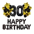 thumbnail image 1 of MasteelfCA 43 Pcs 30 Years Old Balloons Classic Black Golden Balloons Set Decorative Party Balloons for Celebration, 1 of 7