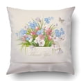 thumbnail image 1 of BOSDECO Spring Floral 'Thank You' With Different Flowers And Perfect For Wedding Bunch Pillowcase Cover Cushion 18x18 inch, 1 of 1