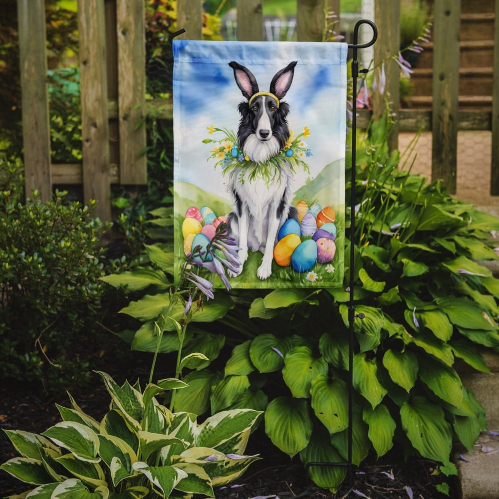 Borzoi Easter Egg Hunt Garden Flag 11.25 in x 15.5 in