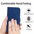 thumbnail image 4 of For Google Pixel 9a 6.3" Sunflower  Embossed Strong Magnetic Attachment/Closure, Card Slots/Pocket, PU Leather Flip Wallet Case With Adjustable Shoulder Strap,Blue,For Pixel 9a, 4 of 10