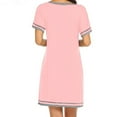 thumbnail image 2 of Womens Nightgown V Neck Sleepwear Cotton Pajamas Short Sleeve Soft Loungewear S-XXL, 2 of 3