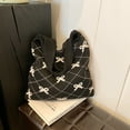 thumbnail image 2 of (Doblado Por La Mitad Y Enviado Dos Veces) Bolso Compras Tejido Con Lazo Bolso Hombro Gran Capacidad para Mujer (Estilo 5), 2 of 9