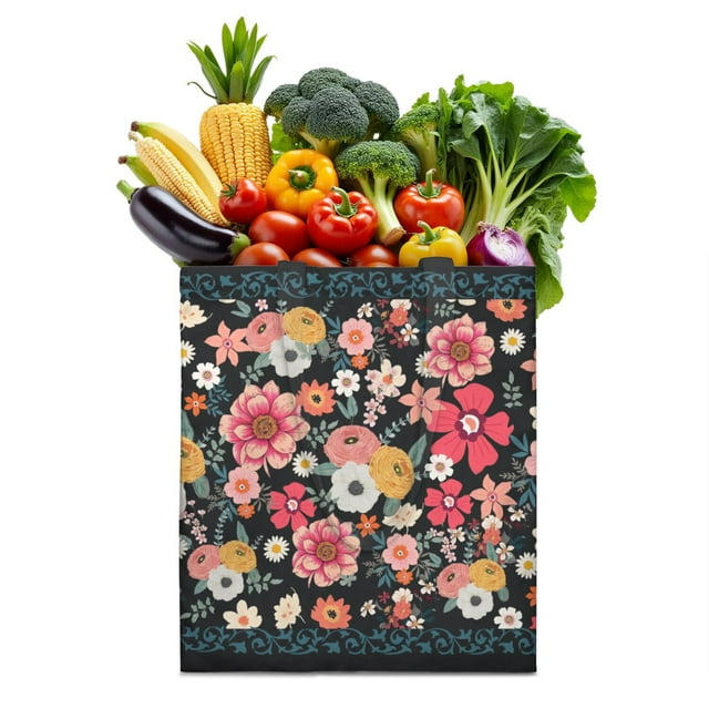 Rustic Style Nordic Stripes Fabric Shopping Bag - Machine Washable Eco-Friendly Foldable Tote