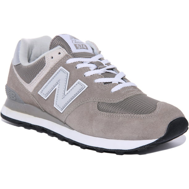 New Balance ML574EVG Men's Low Top Lace Up Suede Mesh Trainers In Grey ...