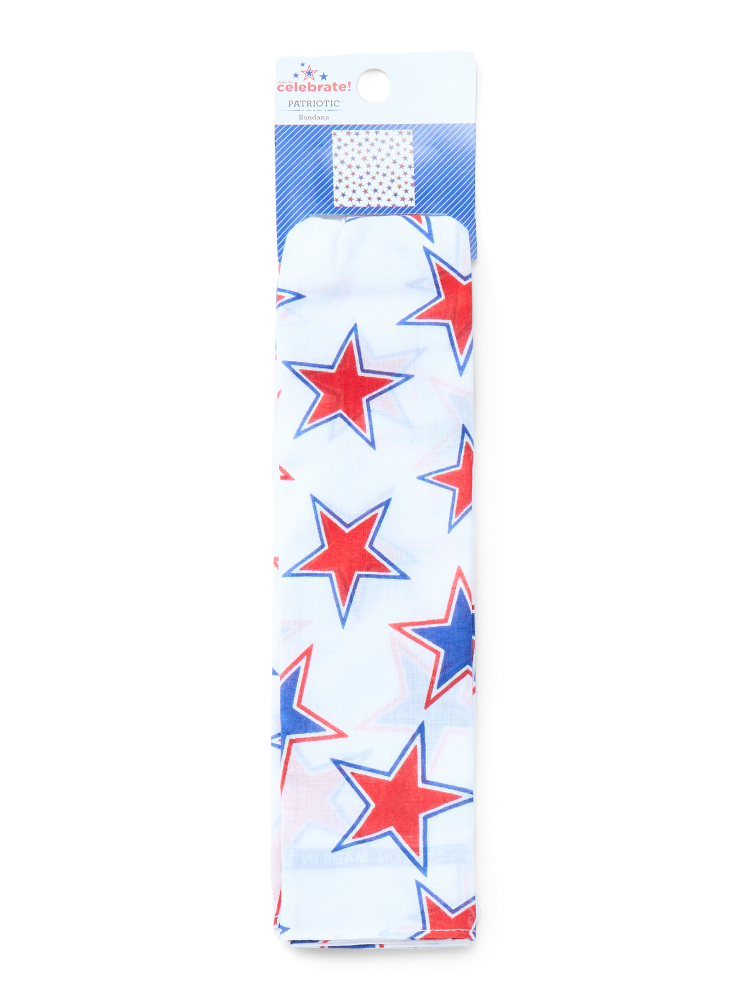Fourth of July Women’s Star Toss Bandana from Way to Celebrate, One Size, White/Multi