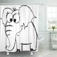 thumbnail image 1 of ABPHQTO Bosquejo negro elefante de dibujos animados África personaje Animal lindo dibujo Doodle Fauna cortina de ducha cortina de baño 165x180 cm ABPHQTO PKNMT66x72Shower-13889, 1 of 2