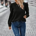 thumbnail image 5 of Oplxuo Womens Tops Dressy Casual 2025 Fall Puff Long Sleeve Crewneck Pullover Solid Color T-Shirts and Blouses, 5 of 7