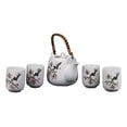 thumbnail image 4 of Japanese Design Pink Cherry Blossoms Sakura Porcelain White Tea Pot And Cups Set, 4 of 5