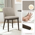 thumbnail image 6 of Modern Upholstered Dining Chairs Set of 6 — Fabric Padded Side Chairs with Solid Wood Legs, Ideal for Kitchens and Dining Rooms,Camel, 6 of 7