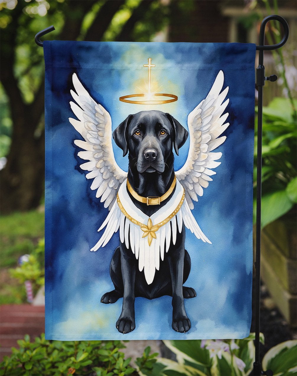 Black Labrador Retriever My Angel Garden Flag 11.25 in x 15.5 in