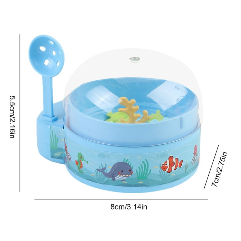 Alextreme Toddler Fishing Game Mini Fishing Game Toy Spoon Scooping Fish Toy  Wind-up Kids Water Table Toys Fishing Games Preschool Montessori Toys Table  Top Water Activities Games for Toddler(Blue) 
