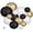 Black/Gold, variant on 24pcs Hanging Round Paper Lanterns for Wedding Birthday Party Baby Showers Decoration Pink/White