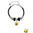 thumbnail image 2 of Delight Jewelry Resin Bumble Bee Sister Celtic Knot Leather Bead Bracelet, 7"+2" Extender, 2 of 4