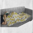 thumbnail image 6 of Tea Soft Flannel Fleece Throw Blanket, Fairytale Inspired Image with Tea Time Cups and Pots Floral Details, Cozy Plush for Indoor and Outdoor Use, 60" x 80", Turquoise Yellow, by Ambesonne, 6 of 6